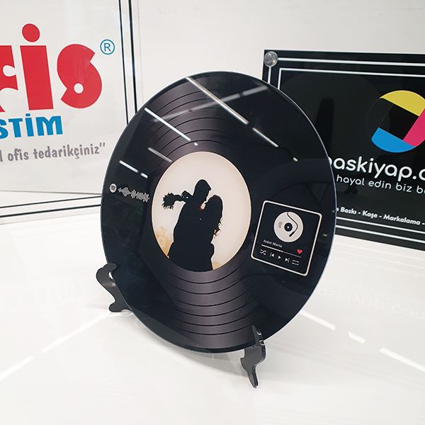 Kişiye Özel Yuvarlak Pleksi Spotify Plak görsel